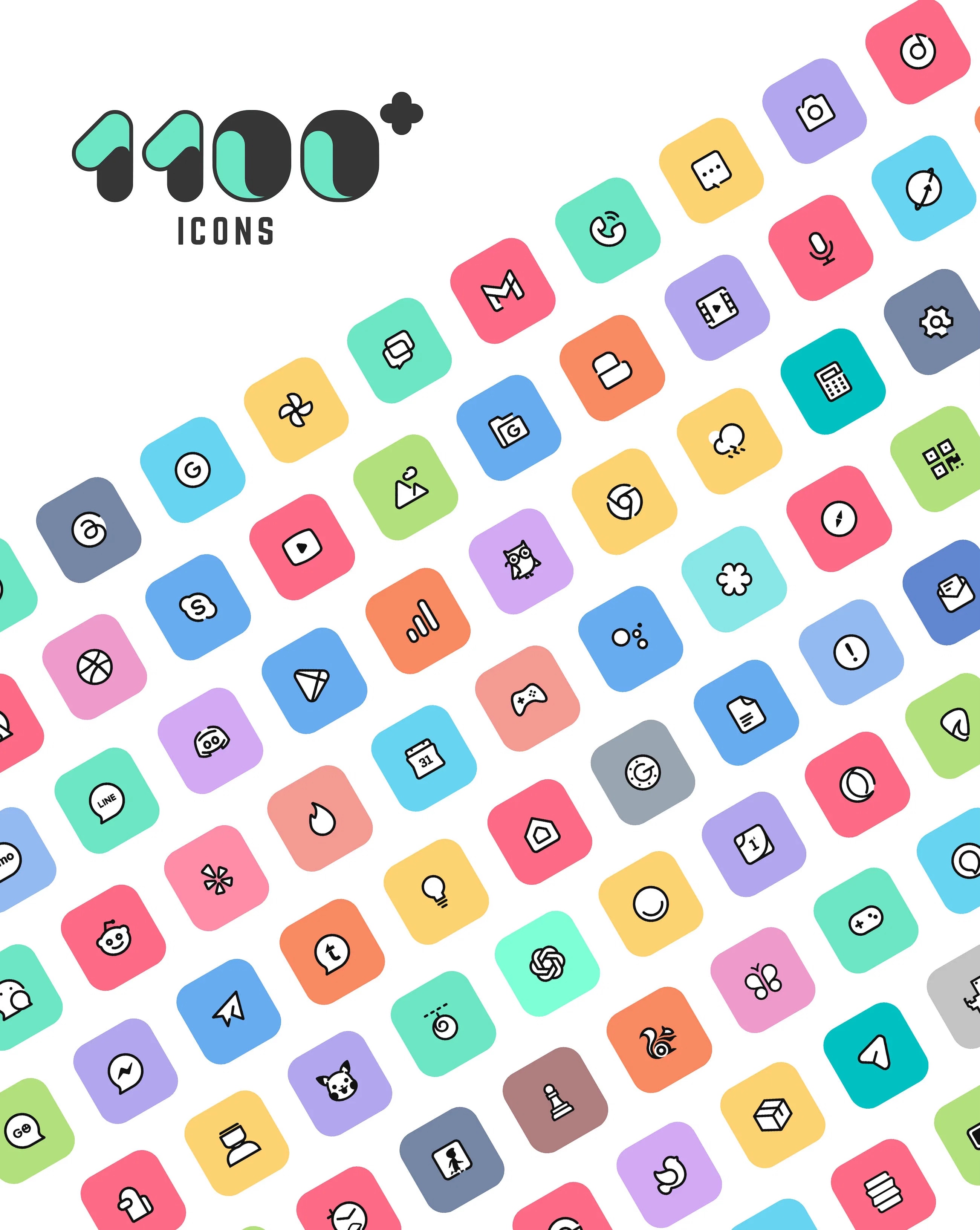 Crayon Adaptive Icons more than 1,100 app icons.