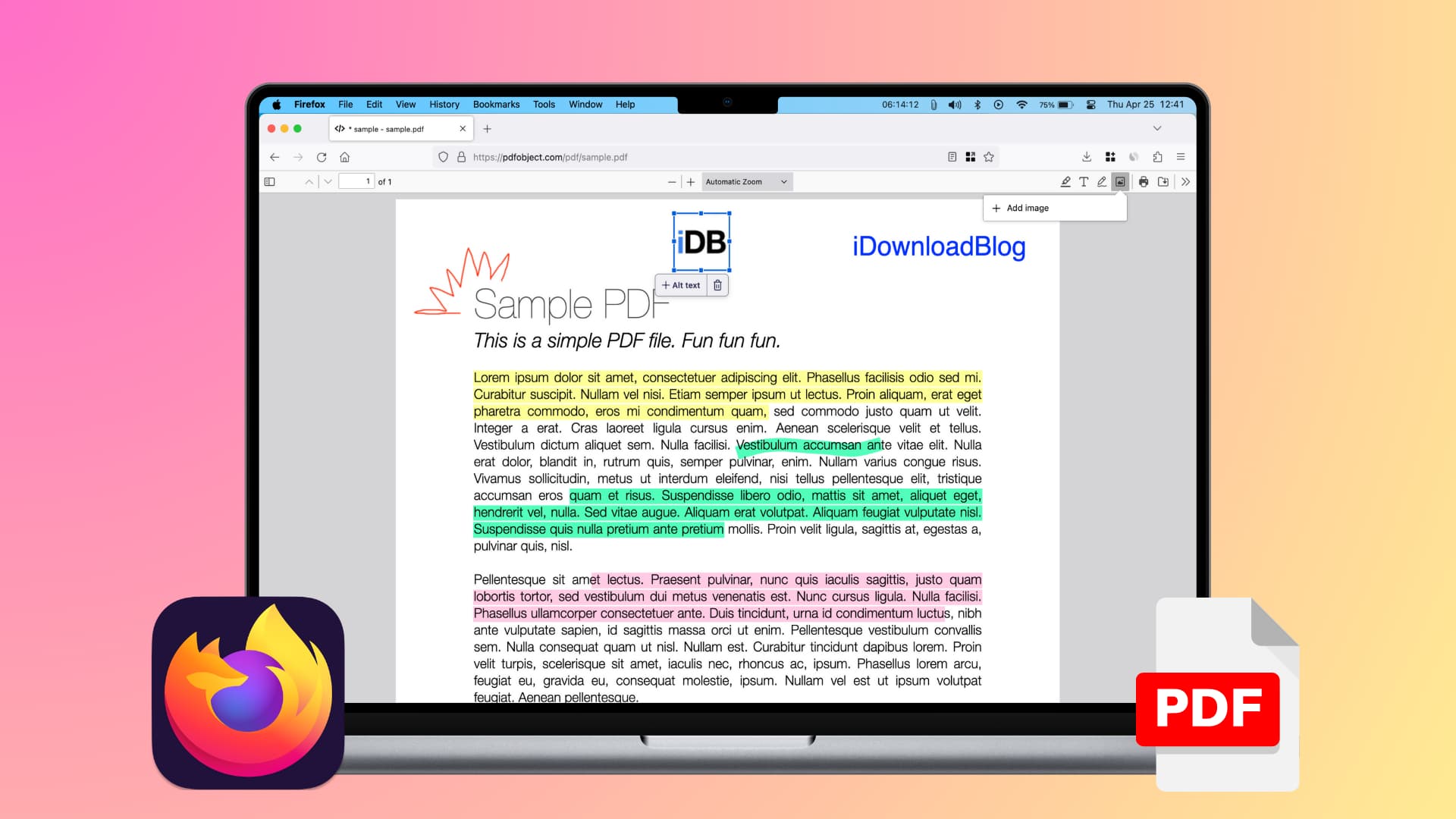 PDF Editor in Firefox on MacBook